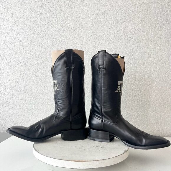 Rod Patrick Mens Cowboy Boots 8.5AA Brown CAYUSE Leather Western Texas A&M Logo - Picture 7 of 12